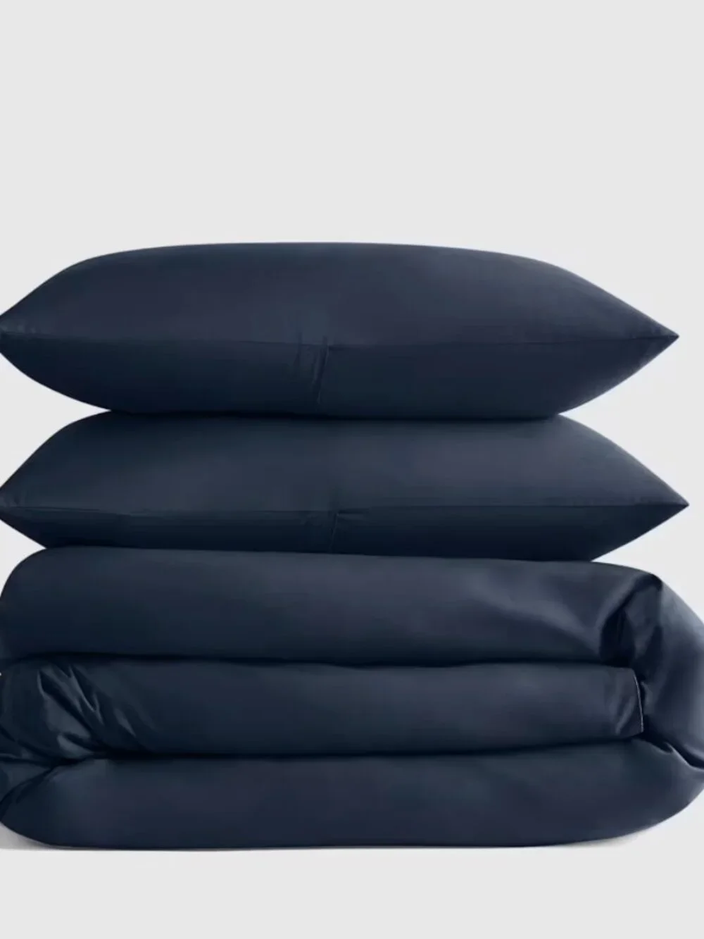 Quince Organic Cotton Percale Duvet Cover Set Full/Queen Navy $125